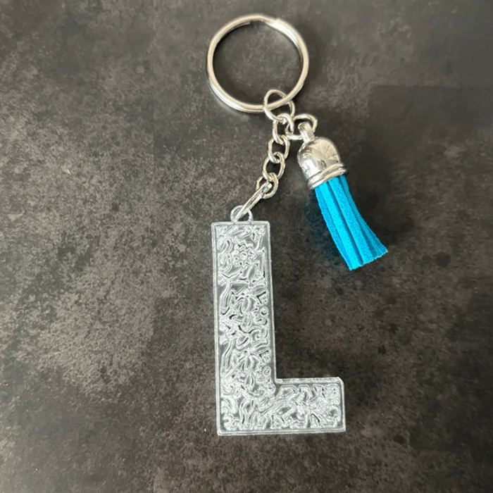 Porte-clé lettre personnalisée découpe laser initiale alphabet Kallima Design